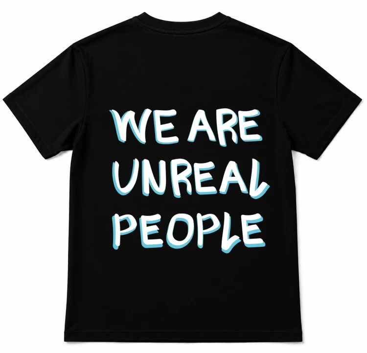 WE ARE UNREAL PEOPLE KOSZULKA CZARNA TYŁ.jpg